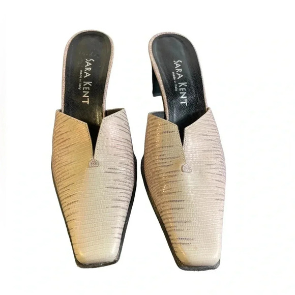 Sara Kent Genuine Leather Slip On Heel Size 37/6.5 - Picture 2 of 9